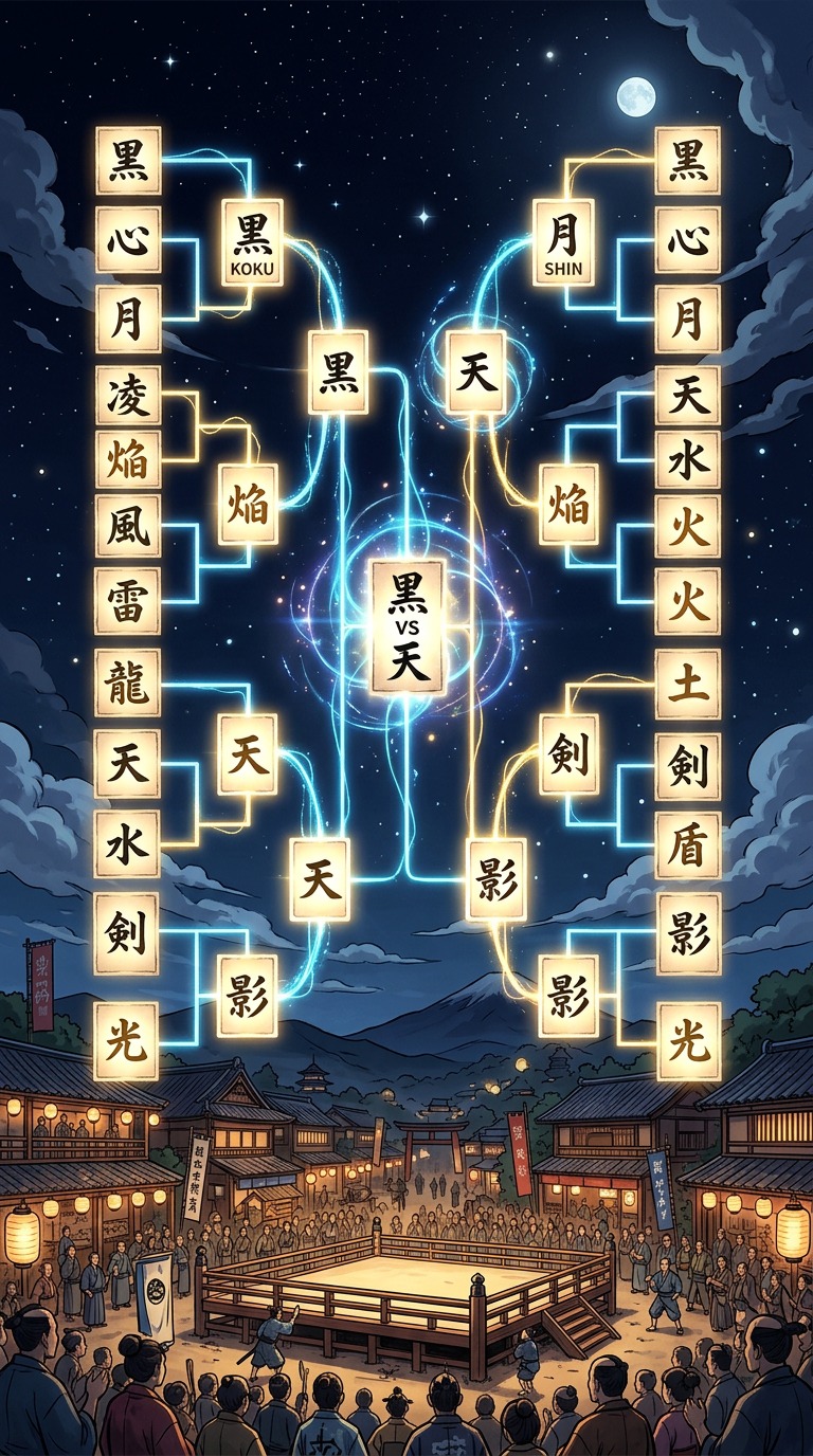 The Crimson Bracket draw — all sixteen fighters