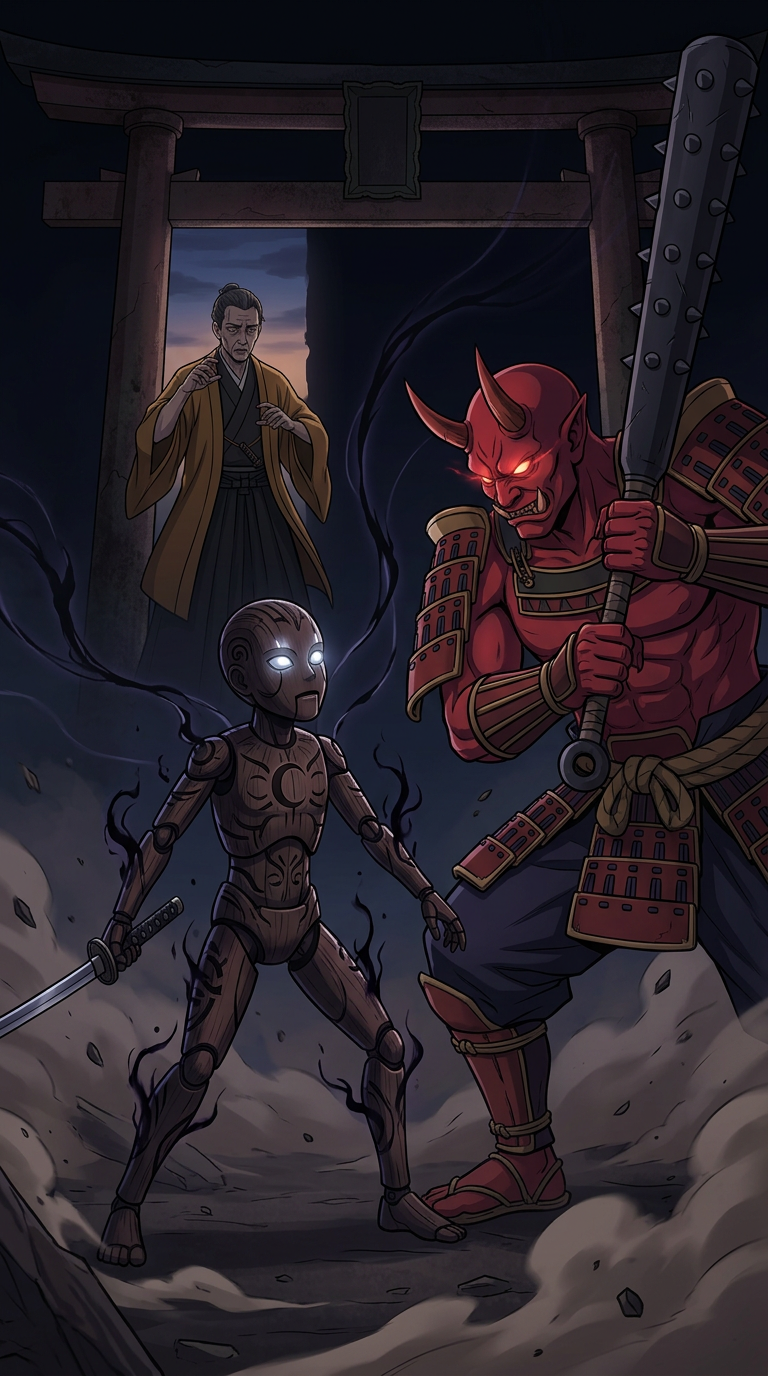Eclipse-Born Marionette making a last stand against the Oni