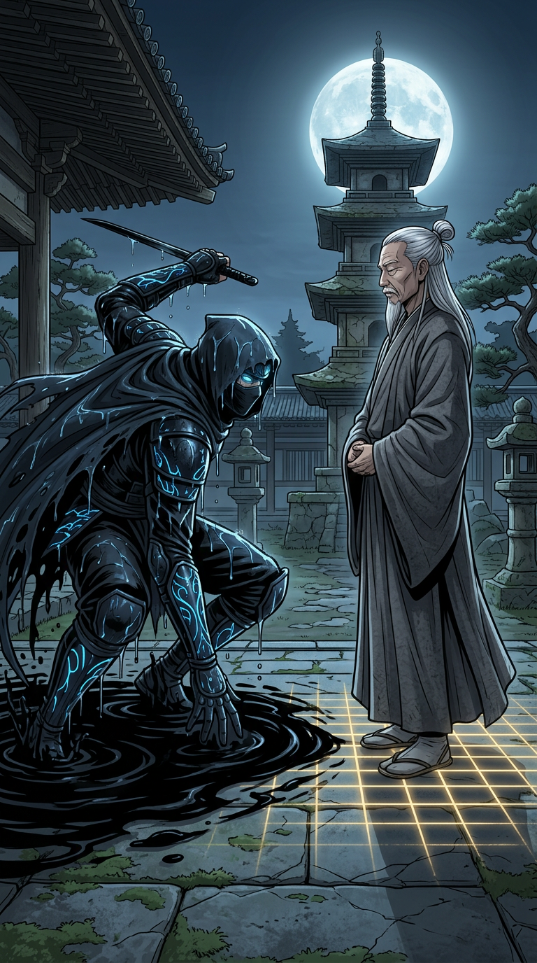 The Drowned Shinobi assassin Yasha emerges from shadow