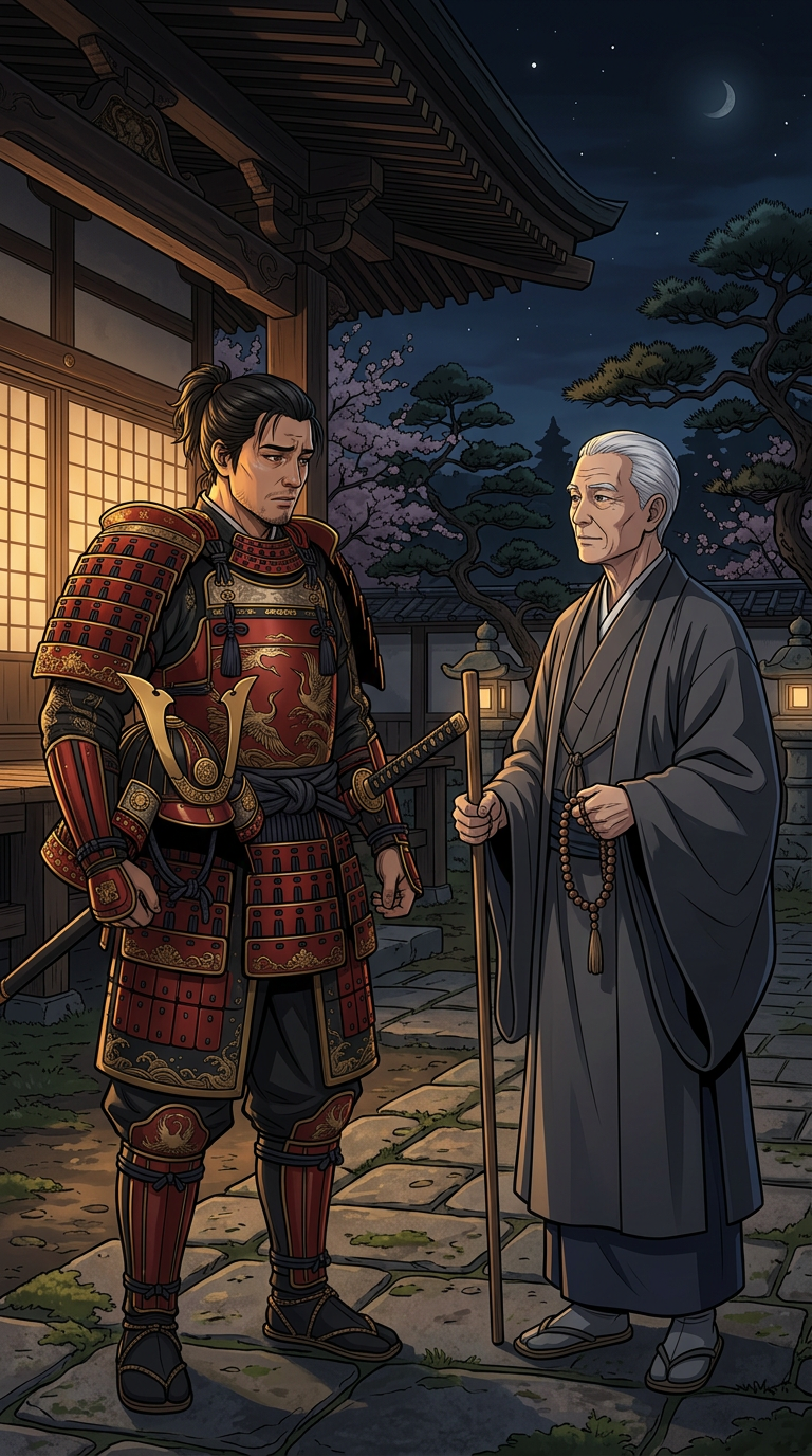 Taizo and the Zen Master face to face — the general's pride breaks